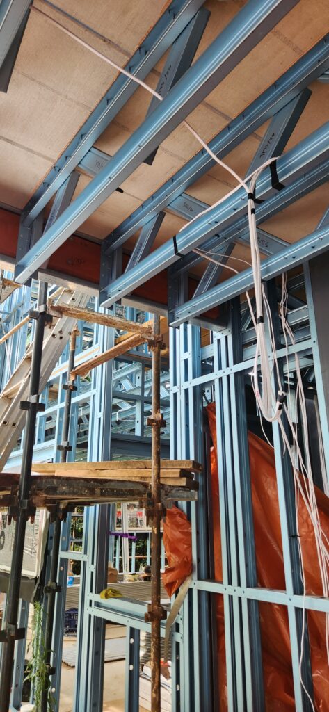 Exposed structural steel beam installed in Sutherland Shire home renovation